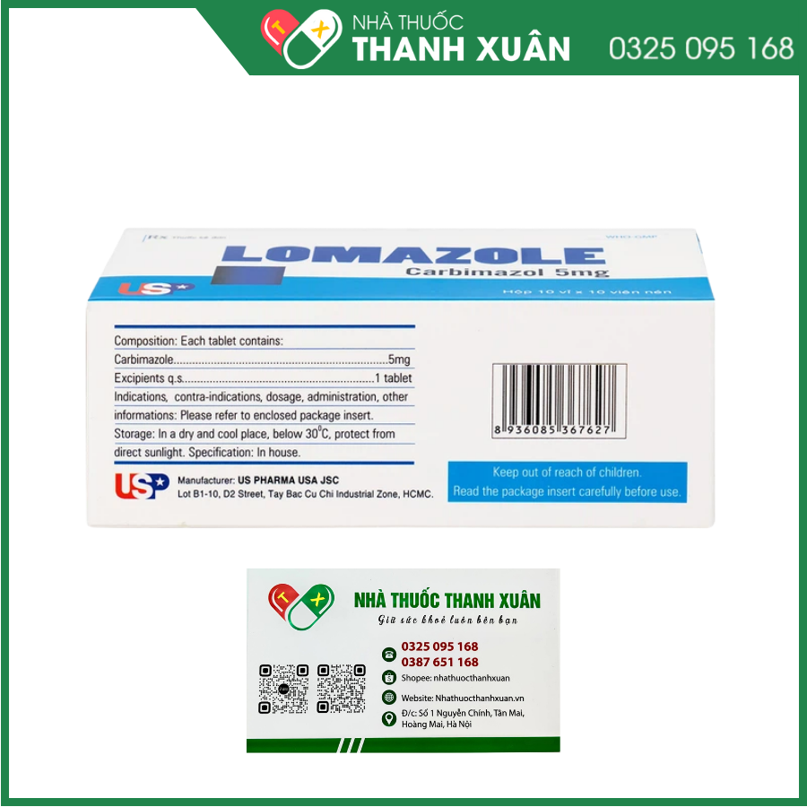 Thuốc Lomazole 5mg trị cường giáp, xạ trị iod